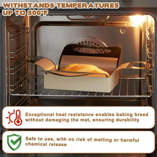 Alt view image 4 of 7 - Silicone Bread Loaf Pan Liners, Silicone Dough Mat Bread Pan Liners Reusable Baking Sheet Liner Sourdough Baking Mat Food-Grade Easy Clean Dough Transfer Tool
