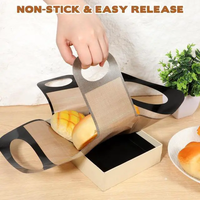 Alt view image 6 of 7 - Silicone Bread Loaf Pan Liners, Silicone Dough Mat Bread Pan Liners Reusable Baking Sheet Liner Sourdough Baking Mat Food-Grade Easy Clean Dough Transfer Tool