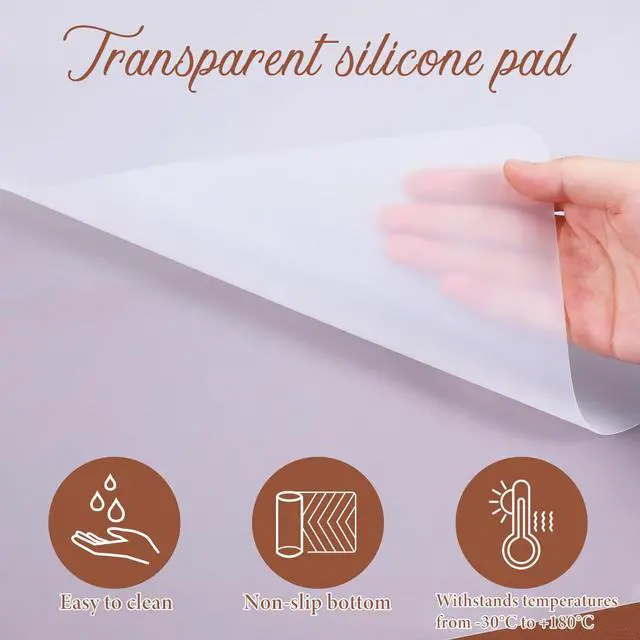 Alt view image 3 of 7 - Large Silicone Mats for Kitchen Counter 16 x 20 Clear Silicone Countertop Protector Mat Food-Grade Non-Slip Waterproof Placemat Nonstick Nonskid Heat-Resistant Pad(2 Pack, Translucent)