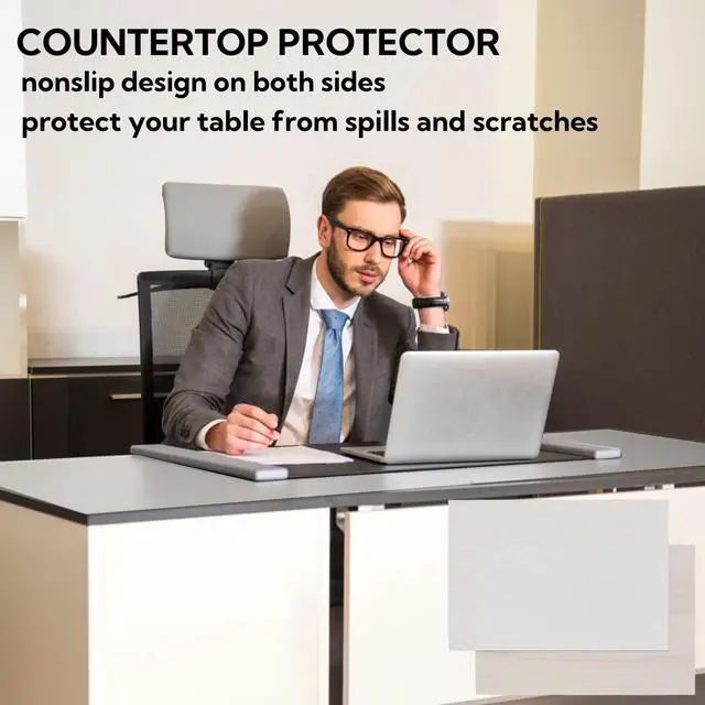 Alt view image 7 of 7 - Extra Large Silicone Mats, 36" x 24" Thick Heat Resistant Mat, Clear Countertop Protector Cover, Kitchen Non-Slip Silicone Sheet, Multipurpose Place Mats for Dining Table, Translucent