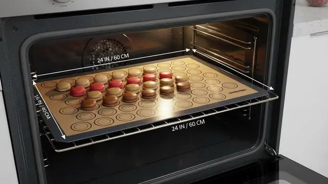 Alt view image 2 of 7 - Macaron Silicone Baking Mats - Set of 2 - Full Size - 16 x 24 in (40 x 60 cm), Non-Stick Macaron Mat for Perfect Baking - Dishwasher & Oven Safe, Ideal for Macarons, Cookies, Bread, and More
