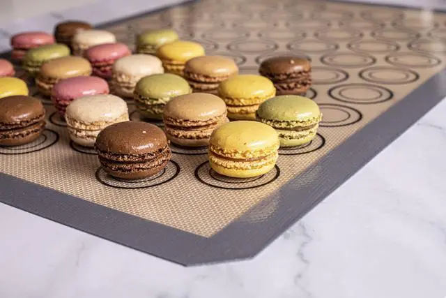Alt view image 3 of 7 - Macaron Silicone Baking Mats - Set of 2 - Full Size - 16 x 24 in (40 x 60 cm), Non-Stick Macaron Mat for Perfect Baking - Dishwasher & Oven Safe, Ideal for Macarons, Cookies, Bread, and More