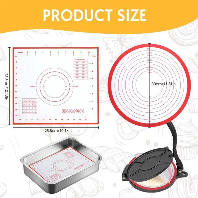 Alt view image 2 of 7 - Silicone Tortilla Press Liners Reusable 3 Square & 3 Round Mats