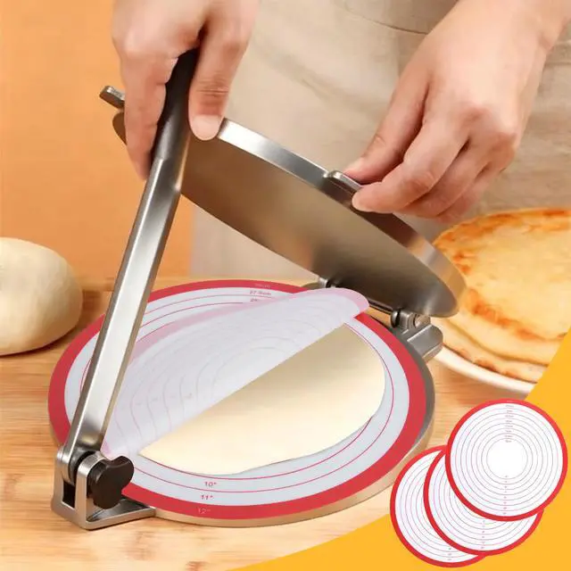 Alt view image 4 of 7 - Silicone Tortilla Press Liners Reusable 3 Square & 3 Round Mats