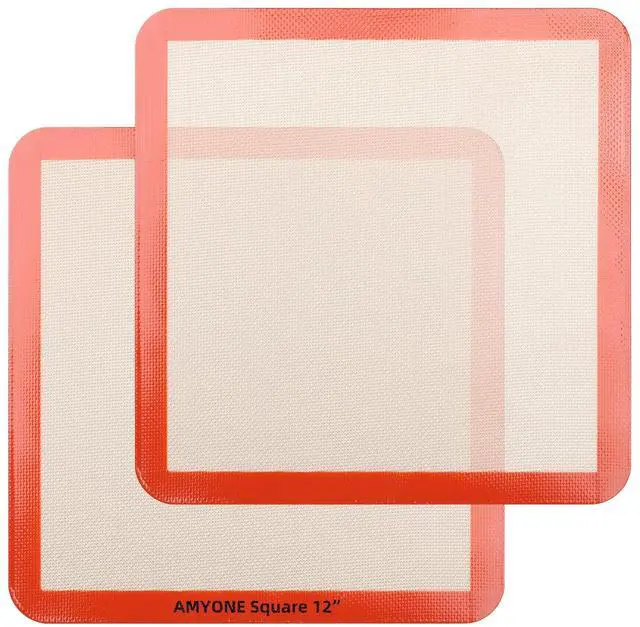 Main image of Square Silicone Baking Mats for 12 Inch Cake Pan/12x12 Cheesecake Pan/Toaster Oven/XL Air Fryer, 11.75"Square Food Grade Silicone Mat for Baking Sheet for Cake/Pastry/Torte/Pie, Non-Stick&Reusable2PCS