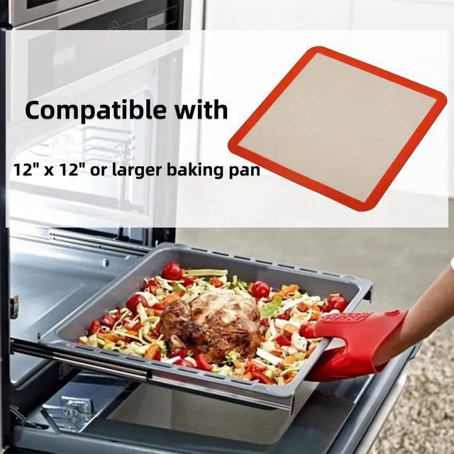Alt view image 6 of 7 - Square Silicone Baking Mats for 12 Inch Cake Pan/12x12 Cheesecake Pan/Toaster Oven/XL Air Fryer, 11.75"Square Food Grade Silicone Mat for Baking Sheet for Cake/Pastry/Torte/Pie, Non-Stick&Reusable2PCS