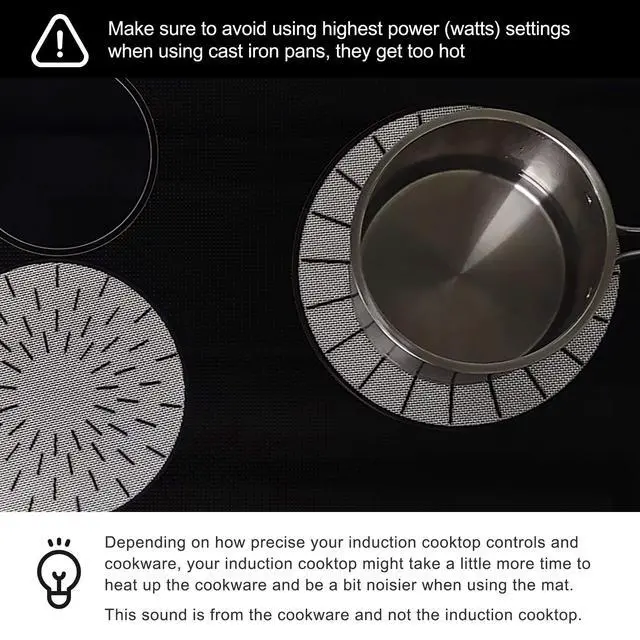 Alt view image 7 of 7 - Induction Cooktop Mat - Silicone Fiberglass Scratch Protector - for Magnetic Stove - Non Slip Pads to Prevent Pots from Sliding During Cooking (9.4 inches)