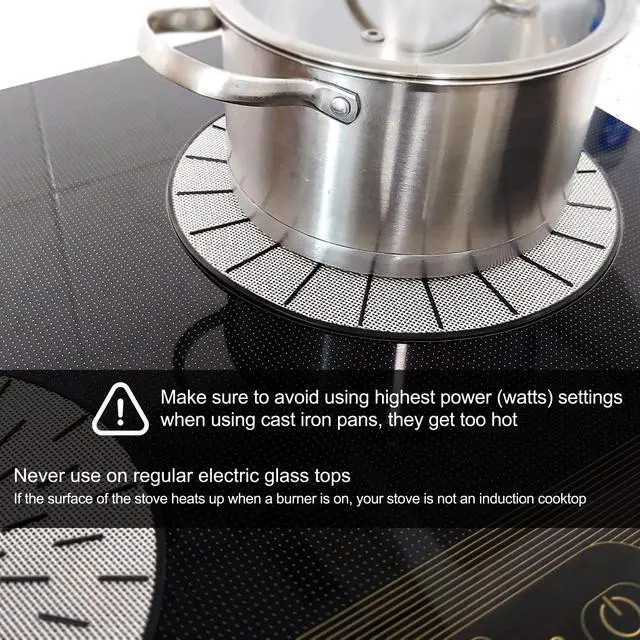 Alt view image 6 of 7 - Induction Cooktop Mat - Silicone Fiberglass Scratch Protector - for Magnetic Stove - Non Slip Pads to Prevent Pots from Sliding During Cooking (9.4 inches)