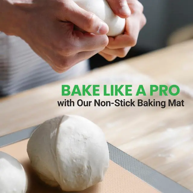 Alt view image 6 of 7 - Silicone Baking Mats - 2 Non-stick Food-Grade Silicone Mats - Perfect for Full Baking Pans 24.4 x 16.5 IN - Oven-safe Up to 480 Degrees F - Suitable for Ovens, Freezers, & Dishwashers - Grey