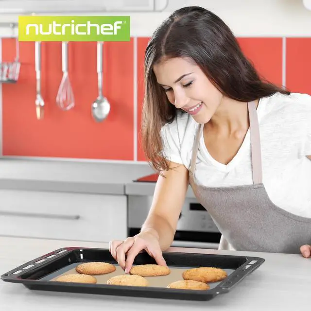 Alt view image 7 of 7 - Silicone Baking Mats - 2 Non-stick Food-Grade Silicone Mats - Perfect for Full Baking Pans 24.4 x 16.5 IN - Oven-safe Up to 480 Degrees F - Suitable for Ovens, Freezers, & Dishwashers - Grey