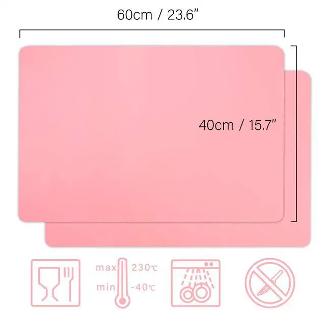 Alt view image 2 of 7 - 23.6 x15.7 inch Resin Silicone Mats, X-Large Silicone Sheets for Jewelry Casting Molds, Nail Art, Acrylic Pouring, Nonstick Table Protector, Multipurpose Mat, Pink, Set of 2