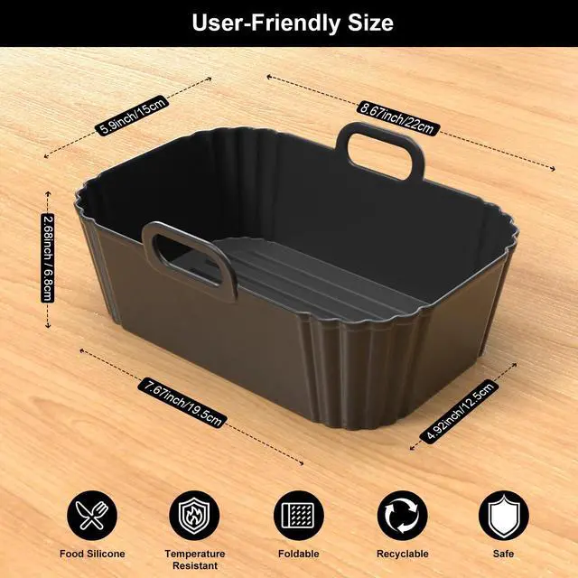 Alt view image 2 of 7 - Air Fryer Liners 2 Pack, Reusable Liners for Ninja Foodi Dual DZ201 DZ401 DZ550 DZ320, COSORI 9QT, Instant & Chefman, Fits 810QT Dual Basket Air Fryers