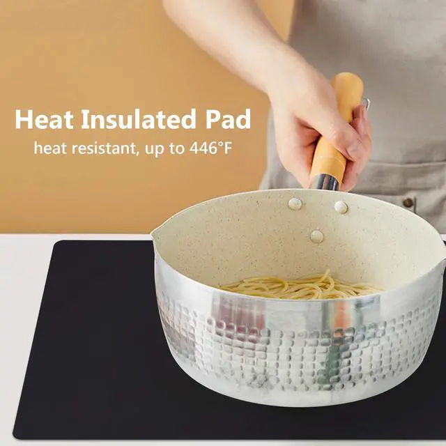 Alt view image 5 of 7 - Silicone Mats for Kitchen Counter, Large Silicone Countertop Protector 25" by 17", Nonskid Heat Resistant Desk Saver Pad, Multipurpose Mat, Placemat, Black