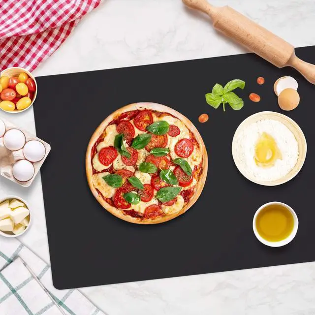 Alt view image 7 of 7 - Silicone Mats for Kitchen Counter, Large Silicone Countertop Protector 25" by 17", Nonskid Heat Resistant Desk Saver Pad, Multipurpose Mat, Placemat, Black