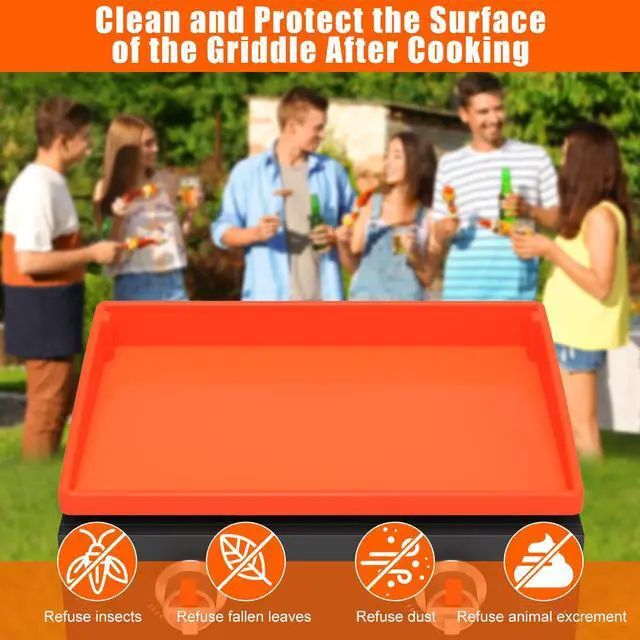 Alt view image 2 of 7 - Silicone Griddle Mat Cover for Blackstone - 22 Inch True All-Encompassing Coverage Heavy Duty Food Grade Grill Buddy Mat, All Season Cooking Surface Protective Cover