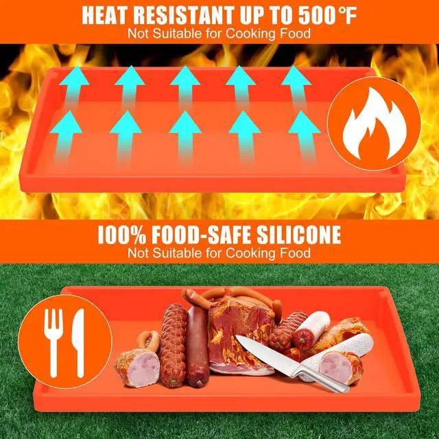 Alt view image 6 of 7 - Silicone Griddle Mat Cover for Blackstone - 22 Inch True All-Encompassing Coverage Heavy Duty Food Grade Grill Buddy Mat, All Season Cooking Surface Protective Cover
