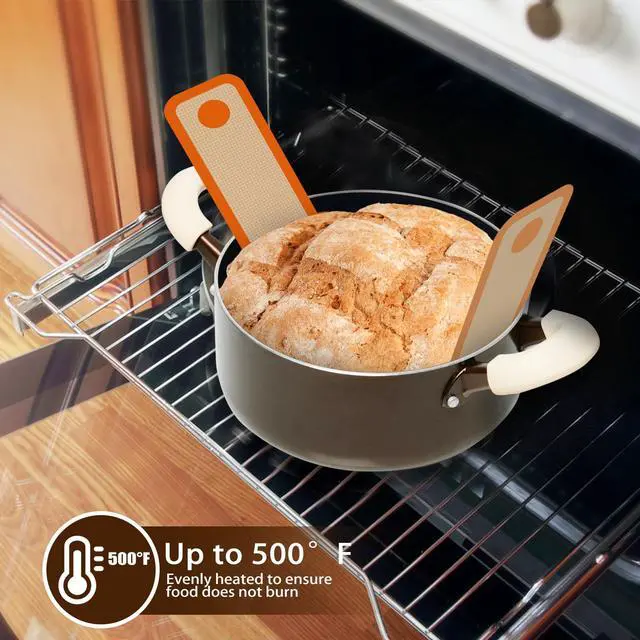 Alt view image 4 of 7 - Silicone Bread Sling for Dutch Oven, Non-Stick & Easy to Clean Baking Mat Set, 2 Pcs Reusable Bread Sling for Sourdough Tools Accessories