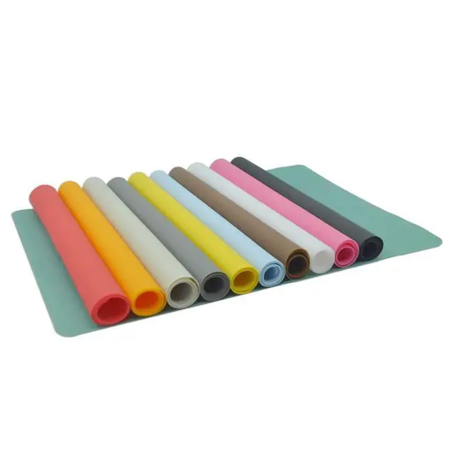 Alt view image 5 of 7 - Silicone Placemats, Food-Grade Non-Slip Waterproof, Dining, Stain Resistant, Countertop Protector, Kitchen Counter Mat, Heat Resistant, Baking mat Dishwasher Safe (15.7x11.8Inch-4pack, Translucent)