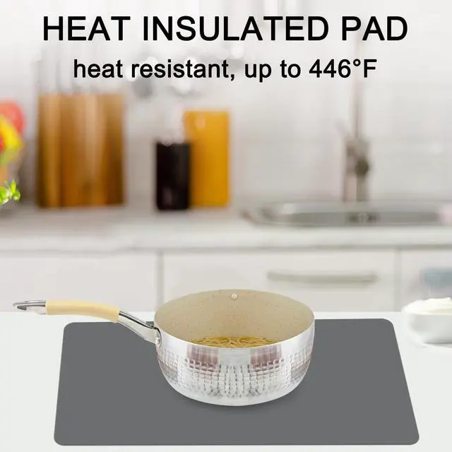 Alt view image 5 of 7 - Extra Large Silicone Table Mat, Genuine Food-Grade Silicone Mat for Crafts Kids Dinner Placemat Desk Countertop Waterproof Protector Heat Insulation Kitchen Pastry Rolling Dough Pad (Dark Gray)