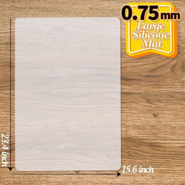 Alt view image 2 of 7 - Large Silicone Mat, 23.4 x 15.6 Clear Silicone Mats for Crafts, Play Dough Mat, Desk Mat, for Resin Molds, Clay, Paint, Arts and Crafts, Medium Thickness 0.75 MM