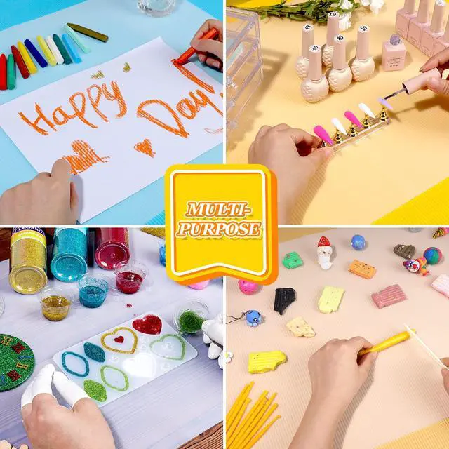 Alt view image 4 of 7 - Large Silicone Mat, 23.4 x 15.6 Clear Silicone Mats for Crafts, Play Dough Mat, Desk Mat, for Resin Molds, Clay, Paint, Arts and Crafts, Medium Thickness 0.75 MM