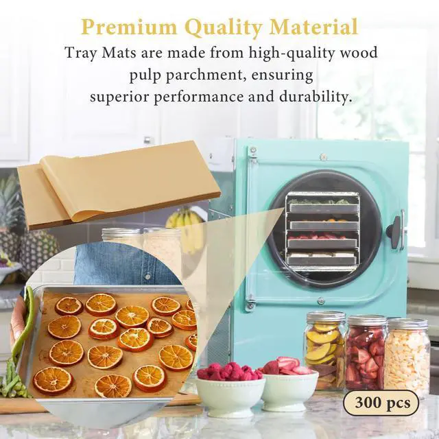 Alt view image 5 of 7 - 300 PCS Freeze Dryer Tray Mats for Harvest Right Dryer - Freeze Dryer Parchment Paper Set for Medium Trays - Non-Stick Baking Mats One-Off Parchment Paper Harvest Right Accessories (17" x 6.8")