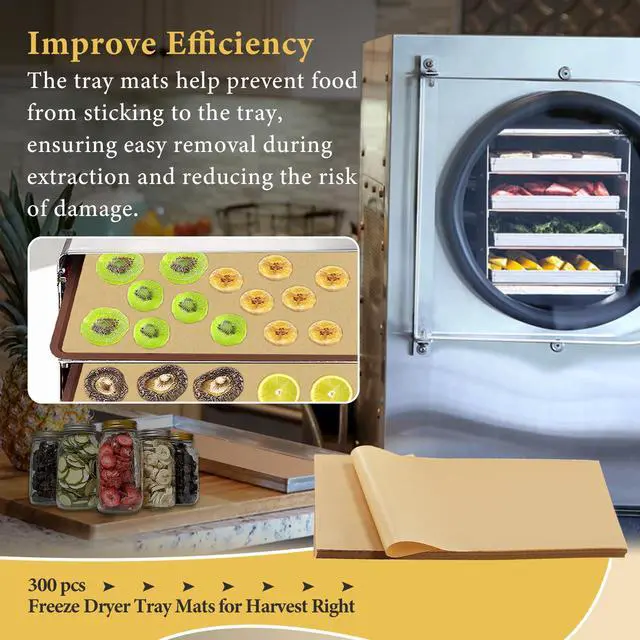 Alt view image 6 of 7 - 300 PCS Freeze Dryer Tray Mats for Harvest Right Dryer - Freeze Dryer Parchment Paper Set for Medium Trays - Non-Stick Baking Mats One-Off Parchment Paper Harvest Right Accessories (17" x 6.8")