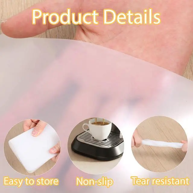 Alt view image 3 of 7 - 4 PCS Small Silicone Mat, Silicone Mats for Crafts and Kitchen, Small Heat Resistant Non-Slip Clear Countertop Protector, Translucent Placemat for DIY, Jewelry, Epoxy Resin, Baking