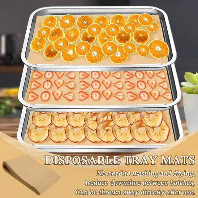 Alt view image 4 of 7 - 200 PCS Freeze Dryer Tray Mats for Harvest Right Freeze Dryer Trays, Non-Stick Baking Mats One-Off Parchment Paper Compatible with Harvest Right Freeze Dryer Trays (Medium - 17" x 6.8")