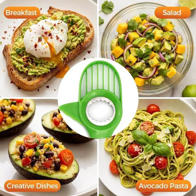 Alt view image 5 of 7 - 3-in-1 Avocado Slicer, Peeler Avocado Tool with Slicer, Cutter & Sealed Storage Container, Fruit Splitter for Guacamole & Salads, Kitchen Gadget, 7.8" x 2.36" x 1.02" (Style S 1pcs)