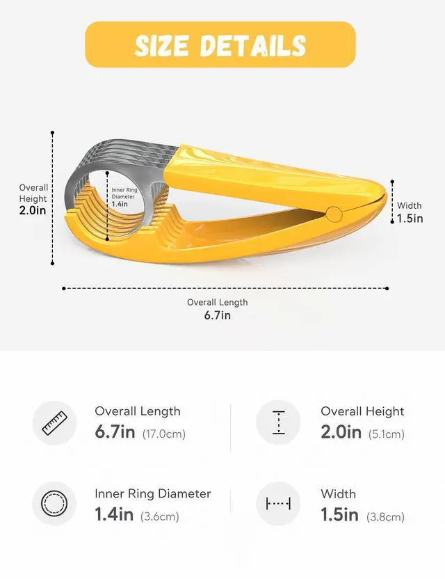 Alt view image 2 of 7 - Banana Slicer,ABS + Stainless Steel Fruit and Vegetable Salad Peeler Cutter Kitchen Tools For Banana, Strawberry,Grape2 pcs