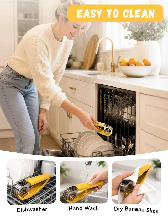 Alt view image 5 of 7 - Banana Slicer,ABS + Stainless Steel Fruit and Vegetable Salad Peeler Cutter Kitchen Tools For Banana, Strawberry,Grape2 pcs