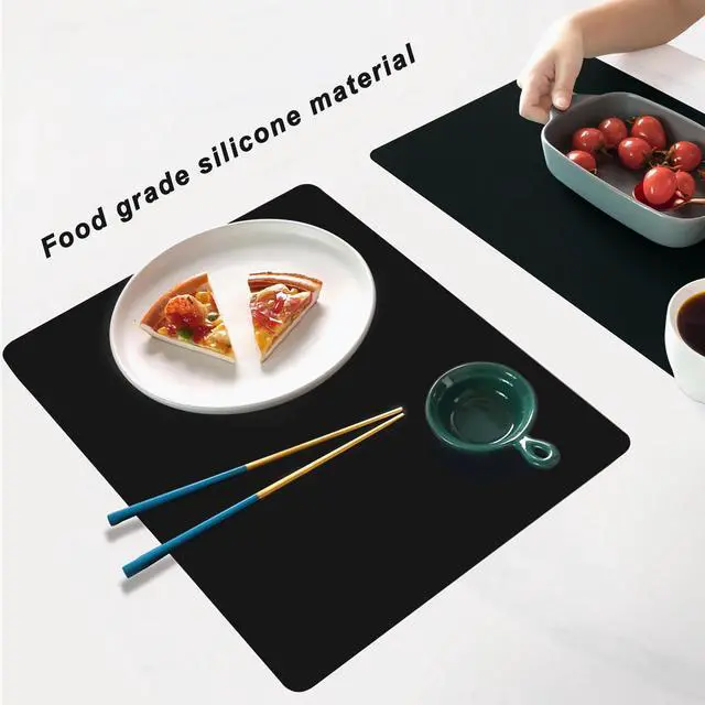 Alt view image 3 of 6 - Silicone Placemats, Food-Grade Non-Slip Waterproof, Dining, Countertop Protector, Kitchen Counter Mat, Heat Resistant, Baking mat Dishwasher Safe