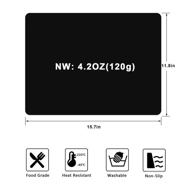 Alt view image 4 of 6 - Silicone Placemats, Food-Grade Non-Slip Waterproof, Dining, Countertop Protector, Kitchen Counter Mat, Heat Resistant, Baking mat Dishwasher Safe
