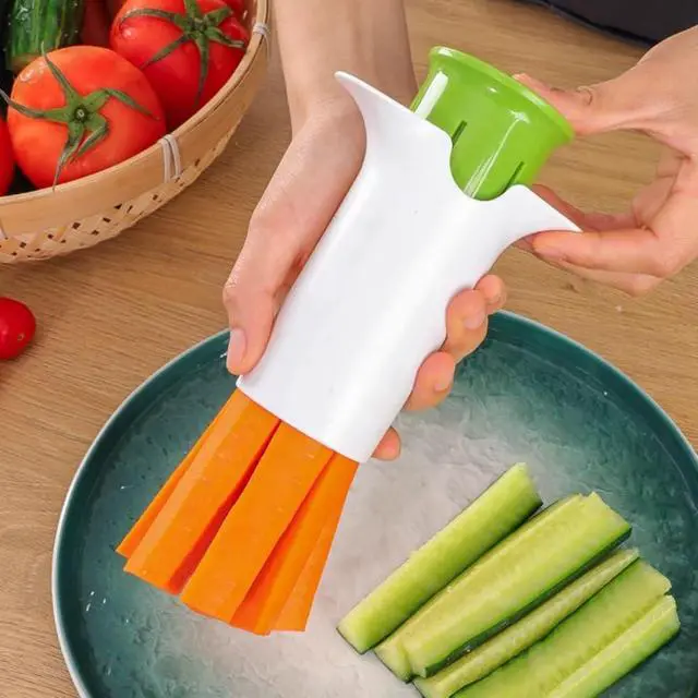 Alt view image 4 of 7 - Carrot Slicer, Tomato Cutter & Cucumber Slicer in One, Multi Purpose Fruit & Vegetable Cutter,Perfect for Healthy Snacks and Baby Food