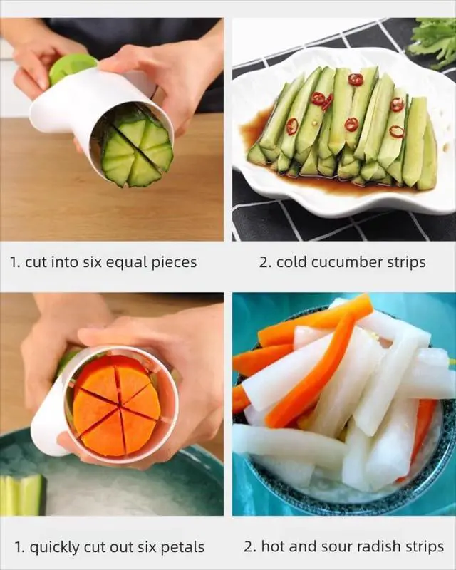 Alt view image 7 of 7 - Carrot Slicer, Tomato Cutter & Cucumber Slicer in One, Multi Purpose Fruit & Vegetable Cutter,Perfect for Healthy Snacks and Baby Food