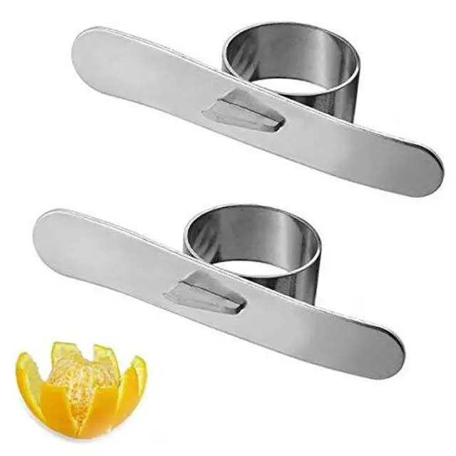 Alt view image 2 of 7 - Pack of 2 Orange Peeler Citrus Peelers Stainless steel Affordable Orange Peeler Tool Easy Fruit Slicer Cutter Peeler Remover Kitchen Accessories Knife Cooking Tools Kitchen Gadget