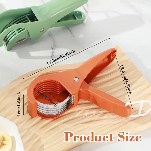 Alt view image 2 of 6 - Food Manual Slicer Fruit and Vegetable Cutter Stainless Steel Banana Slicer with ABS Handle for Quickly Making Fruit Vegetable Salad