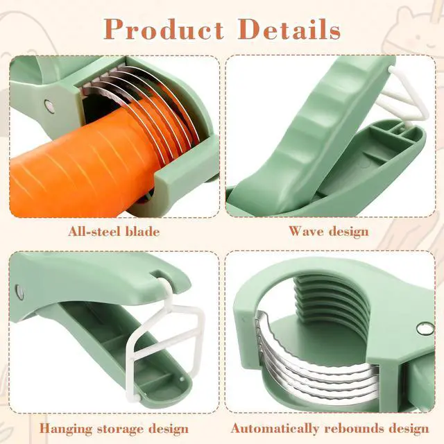 Alt view image 3 of 6 - Food Manual Slicer Fruit and Vegetable Cutter Stainless Steel Banana Slicer with ABS Handle for Quickly Making Fruit Vegetable Salad