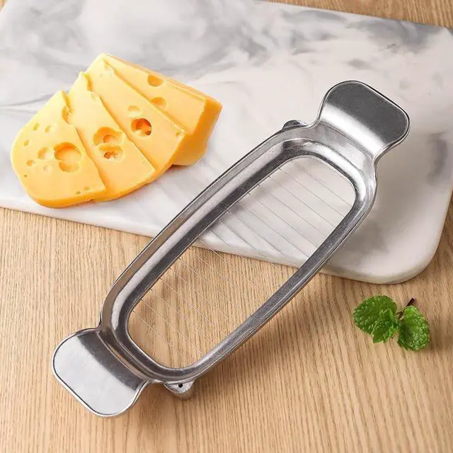 Alt view image 2 of 3 - 304 Stainless Steel Cheese & Butter Slicer All-Metal Body with 16 Precision Wires, Dishwasher Safe Kitchen Tool for Block Cheese, Butter, Soft Fruits, Eggs (No Coating, Non-Toxic)