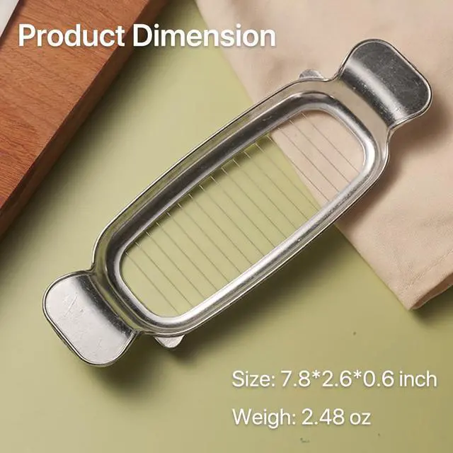 Alt view image 3 of 3 - 304 Stainless Steel Cheese & Butter Slicer All-Metal Body with 16 Precision Wires, Dishwasher Safe Kitchen Tool for Block Cheese, Butter, Soft Fruits, Eggs (No Coating, Non-Toxic)