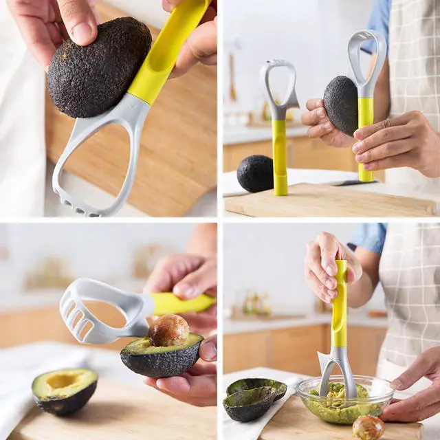 Alt view image 2 of 7 - 3-In-1 Avocado Slicer, Reusable Masher with Comfortable Handle, Multi-Function Tool 8.4x2.7x1.3inch