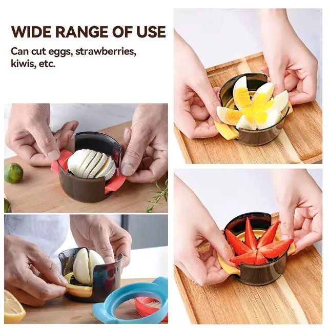 Alt view image 2 of 7 - 4-in-1 Egg Slicer for Hard Boiled Eggs, Stainless Steel Cutter for Avocado, Fruit & Luncheon Meat, Kitchen Tool with 4 Cut Styles, Dishwasher Safe