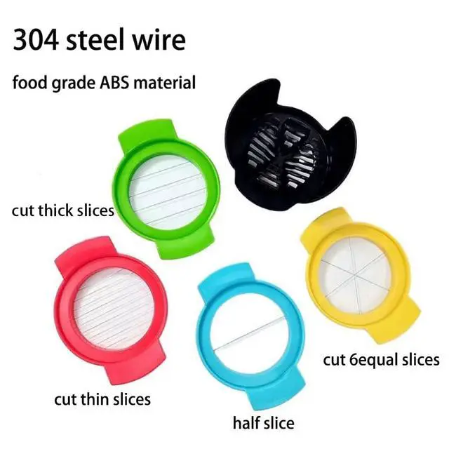 Alt view image 6 of 7 - 4-in-1 Egg Slicer for Hard Boiled Eggs, Stainless Steel Cutter for Avocado, Fruit & Luncheon Meat, Kitchen Tool with 4 Cut Styles, Dishwasher Safe