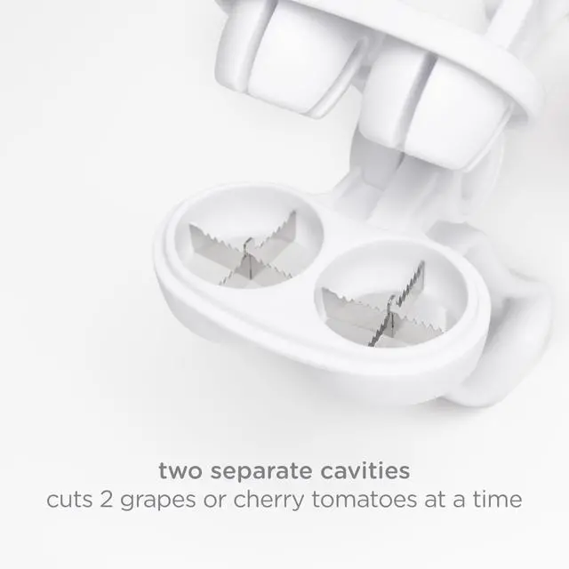 Alt view image 5 of 6 - Dual Grape Cutter for Toddlers & Kids, Stainless Steel Blade, Fruit and Vegetable Slicer, Safe and Easy to Use