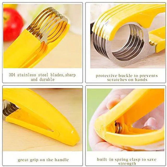 Alt view image 2 of 4 - 2 PCS Banana Slicer,ABS + 304 Stainless Steel Fruit Salad Peeler Cutter Kitchen Tools For banana, hotdog, strawberry,cucumber