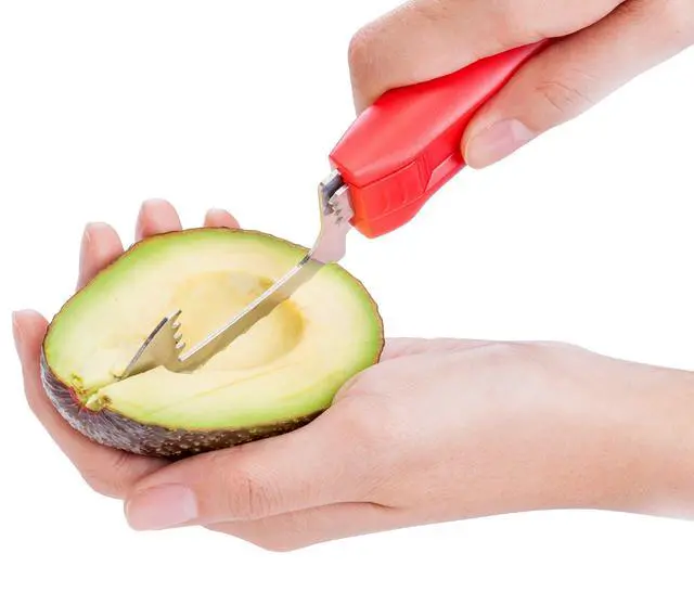 Alt view image 4 of 7 - Avocado Tool, 6-in-1 Opener Knife, Cutter, Pitter, Scooper, Slicer, Masher & Spreader - Best Kitchen Utensil for Avocados and Perfect Guacamole Maker - Dishwasher Safe by Jokari Gourmet