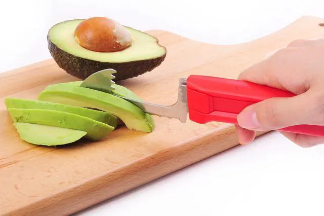 Alt view image 6 of 7 - Avocado Tool, 6-in-1 Opener Knife, Cutter, Pitter, Scooper, Slicer, Masher & Spreader - Best Kitchen Utensil for Avocados and Perfect Guacamole Maker - Dishwasher Safe by Jokari Gourmet
