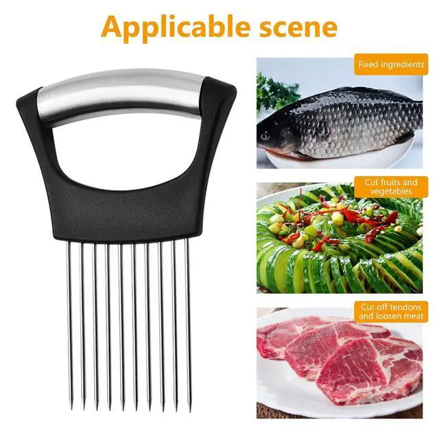 Alt view image 4 of 7 - Onion Slicer Thin-Egg Chopperonion Onion Holder For Slicing,Avocado Slicer Tool Blooming Onion Cutter Kit,Tomato Slicers For Home Use Cool Kitchen Gadgets 2024 (Black(No handle))