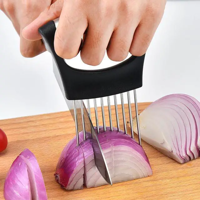 Alt view image 6 of 7 - Onion Slicer Thin-Egg Chopperonion Onion Holder For Slicing,Avocado Slicer Tool Blooming Onion Cutter Kit,Tomato Slicers For Home Use Cool Kitchen Gadgets 2024 (Black(No handle))